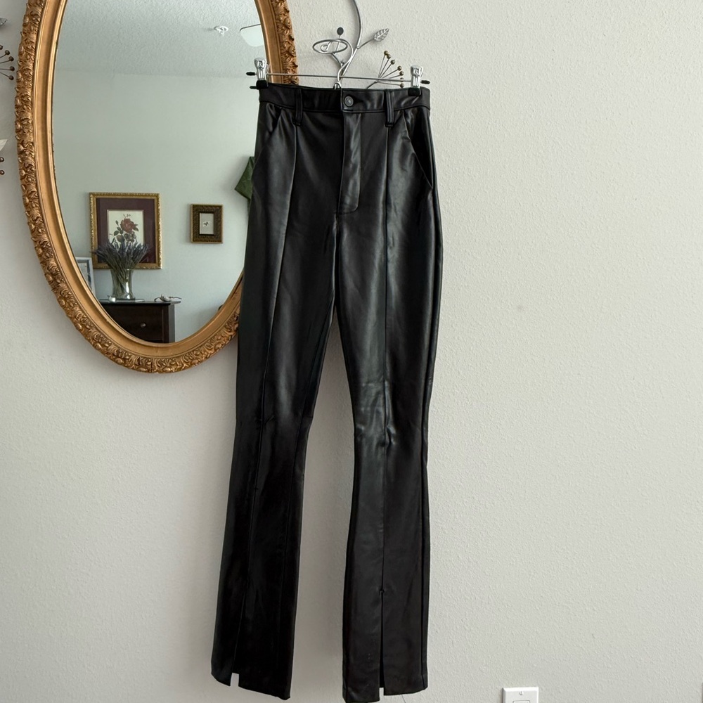 Abercrombie & Fitch Black High-Rise Faux Leather Pants